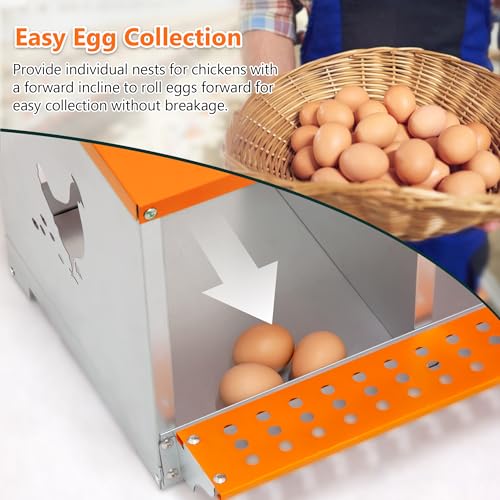4 Compartment Galvanized Steel Nesting Box Wall Mount | Galvanized Steel Rustproof & Weather Resistant|Vented Design Keeps Interior Dry & Odor Free|Tool-Free Assembly - size: 42.5"L x 17.0"W x 15.0"H