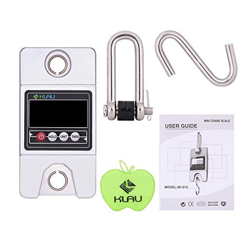 Klau Digital Hanging Scale, Silver, 300 Kilogram / 600 lb | High Precision Sensor, Industrial Crane Scale, For Farm Factory Hunting Outdoor - color: Silver