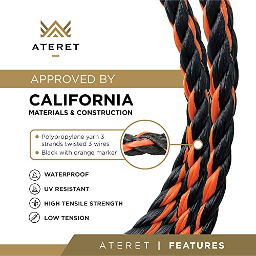 ATERET California Truck Rope - 1/2" x 1,200 Feet Twisted 3 Strands Polypropylene Rope - Ideal for Truck Cargo Straps & Marine - size: 1/2" x 1,200'
