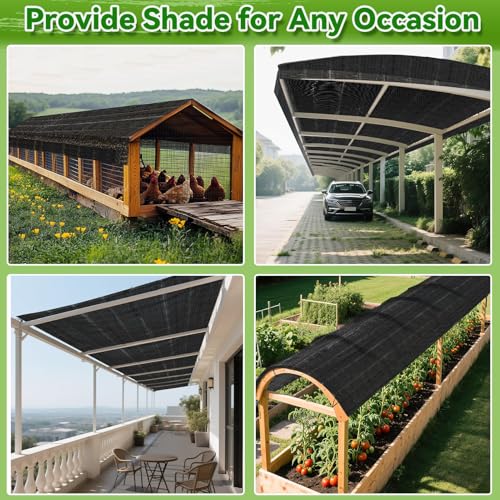Bigmeta Cuttable Shade Cloth for Garden | 10x30FT 50% UV-Resistant Mesh Tarp with Rope, Black Sun Cover Net for Patio Greenhouse Raised Beds Plants - size: 10X30FT