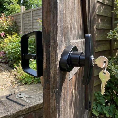 T-Handle Lock kit Shed Door Lock with 3 Keys and 2 Screws, 5-1/2" Stem Barn Playhouse & Chicken Coop Door Lock - size: 5½" T-Handle Lock 1kit