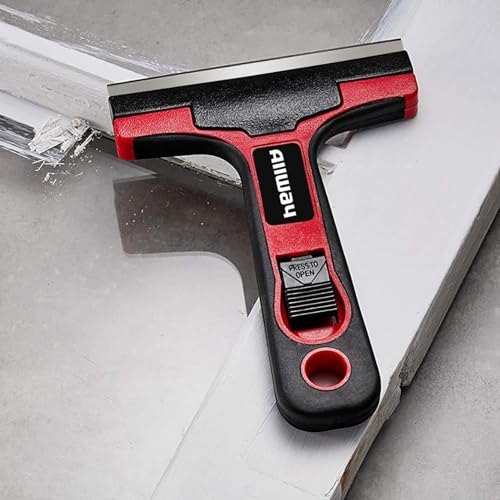 ALLWAY GTS Glass & Tile Scraper, 4″ | Soft-Grip Handle, Easy Blade Change - style: Glass & Tile Scraper