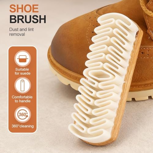 2-Piece Suede Brush and Eraser Set with Wooden Handle for Shoes, Bags, Jackets, Purses, Sofa Cleaning
