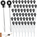 50 Pack Electric Fence Wire Insulator Stand Off Screw in Insulator Black Fence Post Insulator Wooden Post Wire Insulators for Tape Rope Electric Wire Animal Agricultural Garden