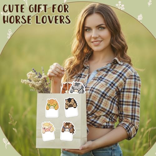 Yinder 24 Pads Horse Sticky Notes Cartoon Memo for Party School | Kawaii 12 Colors Design, Self-stick Post Notepads with To-do Lists Space, Party Favors for Veterinary Valentines, Bulk Tabs - style: Horse