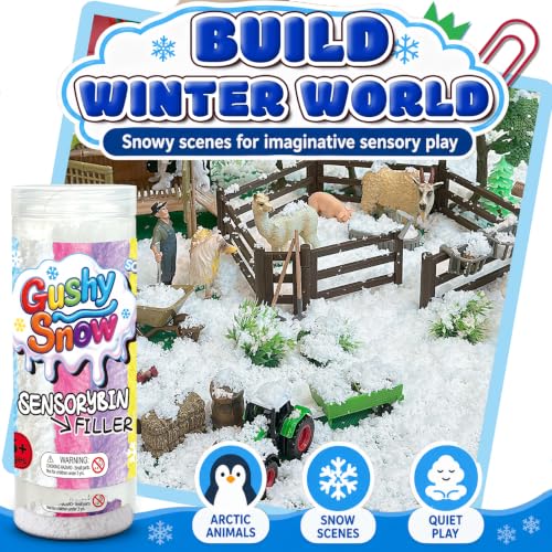 Sensory Bin Filler for Toddlers, Fake Snow Play Sand, Soft Latex Sensory Table Fillers for Classroom Learning, White Sensory Material for Indoor Sensory Play - color: White
