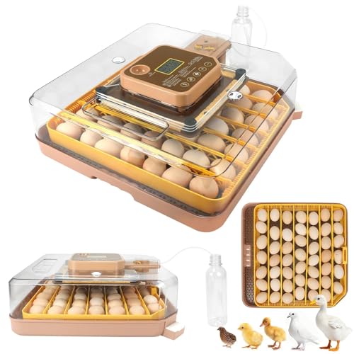ZEMIRO CHARGE Series IV - 48 Egg Incubator for Breeders, Sensor-Based Precise Humidity & Temp Control, Chick Separator, Adjustable Egg Spacing, Auto Turn & Auto Stop, Preset Incubation Days, Candler - size: 48-Egg Brown