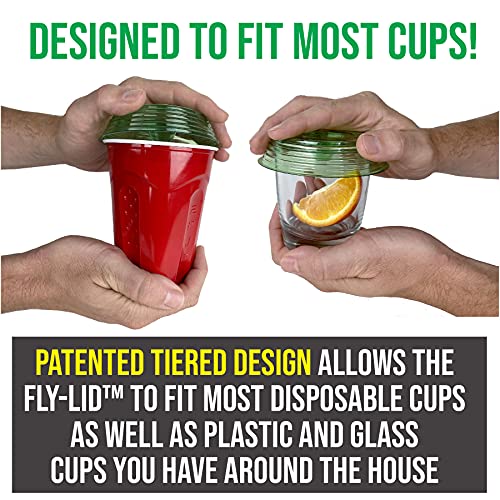 Billy-Bob Fly Lid - Turn Almost Any Cup Into A Fly Trap. Indoor and Outdoor Use - 3 Lids per Pack, 6 Lids Total. Great for Fruit Flies and House Flies!