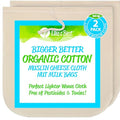 Organic Cotton EZ-2-Squeeze Nut Milk Bags - 2pk -14" x14" Reusable All Purpose Food Strainer Bag- Light Strong Muslin Mesh Cheesecloth - color: New Lightweight Unbleached Muslin Cheesecloth, size: 13 x13 inches
