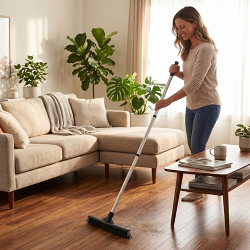 Superio 16"" Slim Silicone Salon Broom - Carpet Rake for Liquid, Human Hair, and Pet Hair, and Fur Space Saving and Easy to Wash, 12811274 - color: Silicone, size: 48"