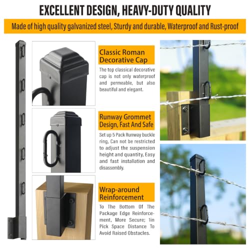 Fence Post Extender, 31" Fence Barbed Wire Extend Arm，for Outdoor Fences to Increase Height, Protect Privacy and Pets Jumping Off (8, 31in) - size: 31in