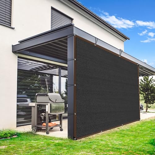 90% Black Shade Cloth for Patio, 4x8 FT Mesh Tarp Sun Shade Cloth with Grommets, Sun Protection Sail for Garden Greenhouse Pergola Barns Kennel Patio Outdoor Neting Cover - size: 4x8FT
