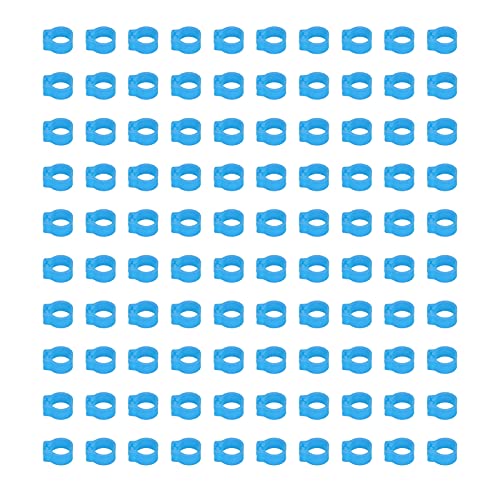 Zerodis 100PCS 8mm Leg Rings, Plastic Identification Bands for Pigeons, with Reusable Easy to Install for Poultry Dove Marking (Light Blue) - color: Light Blue