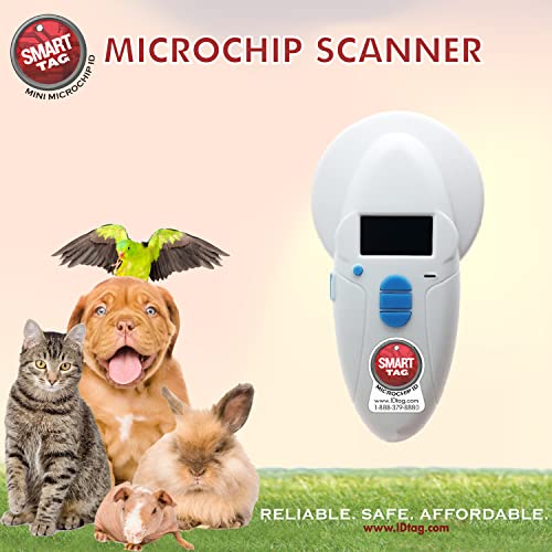 Multi-Frequency Microchip RFID Data Scanner/Temperature Reading by RealTrace for All ISO 134.2KHz & 125KHz, Read/Display/Program Up to 54 Characters (Phone #s,email & More), USB Rechargeable