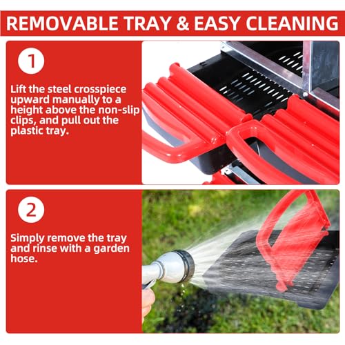 Chicken Nesting Box, 6 Hole 2 Layer Hen Nest Box, Roll Away Eggs Laying Box,Cleanable Pull Out Hen Roosting Box - size: Red- 6 compartment