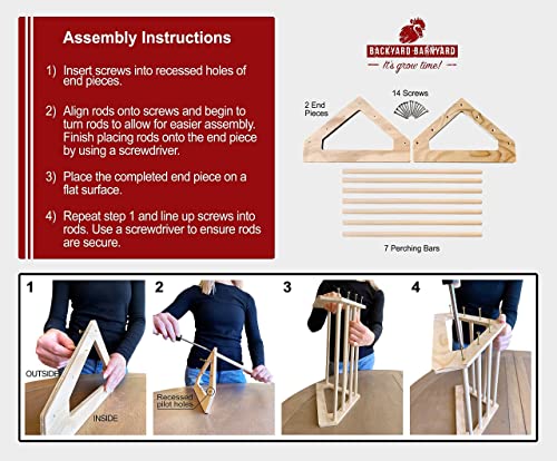 Chick Perch Strong Wooden Jungle Gym Roosting Bar Made in USA!!! Chicken Toys for Coop and Brooder for Baby Chicks El Pollitos La Pollita Pollos Gallinas Polluelos