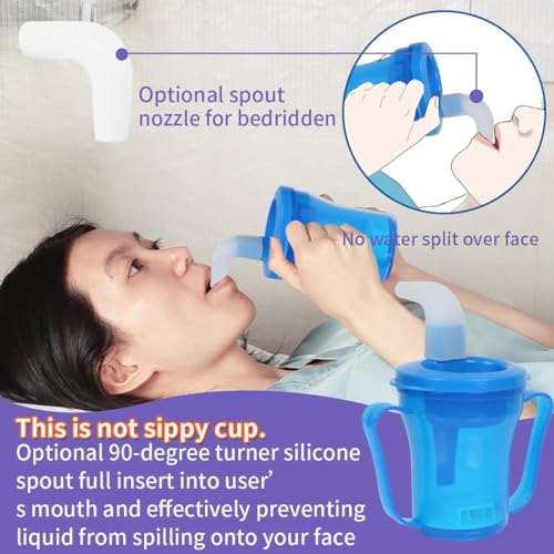 Dysphagia Regulating Drinking Cup for Swallowing and Disorders People,Dispenses 5cc or 10cc of Liquid Each Time,Helps to Prevent Choking - color: Blue Body