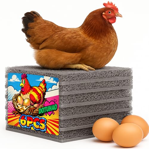 6 Pack Nesting Pads for Chicken Coop, Chicken Nesting Pads 10×10 Inch, Chicken Laying Mats, Washable & Reusable Nesting Box Liners for Chickens Coop (10” x 10”)