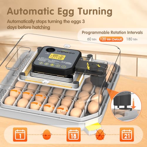 Egg Incubator Incubators for Hatching Eggs 48 Eggs for Lab Home Farm with Automatic Egg Turning for Chicken, Ducks, Goose, Quail - size: 48 Eggs