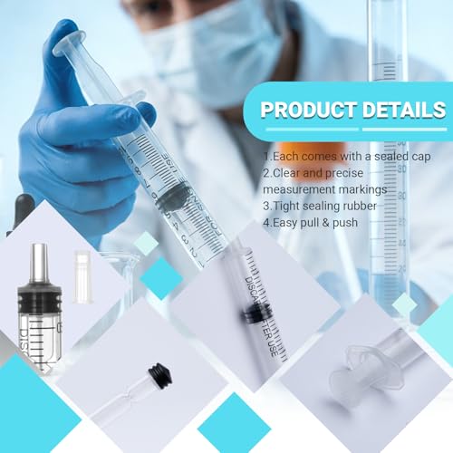 10 Pack 3ml Syringe with Cap, ANCKNE Disposable Syringes for liquid, Colostrum Syringes, No Needle for Pet Feeding, Scientific Labs, Measuring Liquids, Oil & Glue Dispenser - size: New-3ml Syringes-10Pcs