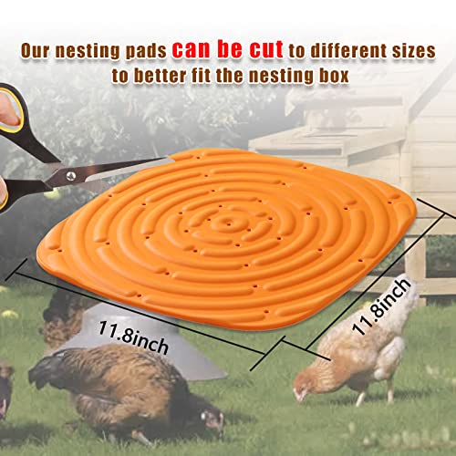 4PCS Washable Nesting Pads Chicken Nesting Boxes Chicken Bedding for Chicken Coop,Reusable & Improves Eggs Production (4 Pack) - color: yellow