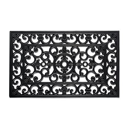 DII Rubber Doormats Collection All Weather, 18x30, Scroll - color: Scroll, size: 1'6" x 2'6" (Rectangular)