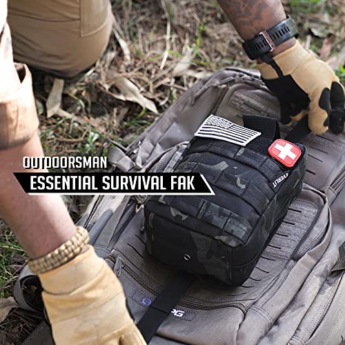 EVERLIT 250 Pcs Survival First Aid Kit | IFAK Outdoor Survival Kit Emergency Kit For Camping Hiking Hunting Earthquake Emergency Preparedness - color: Red