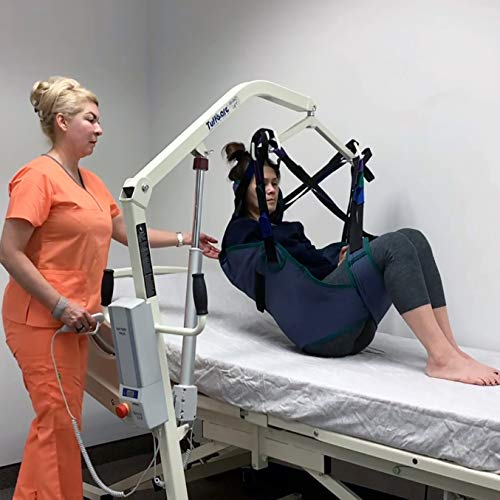 Universal Divided Leg Lift Sling with Headrest (Large) Compatible with Hoyer, Invacare, McKesson, Drive, Lumex, Medline, Joerns and Other Patient Lifts, Solid Fabric Polyester - size: Large (Pack of 1)