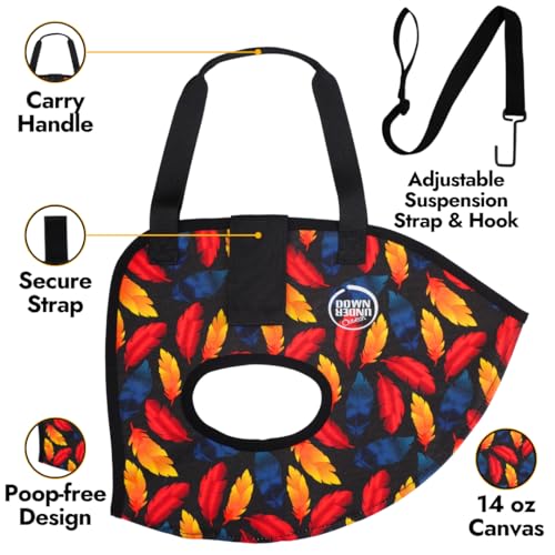 DOWN UNDER OUTDOORS Chicken Carrier Sling Holder Bag with Handle (Small) | Chicken Accessories for Foot Treatment, Medic, Leg Injuries, Bumblefoot, Poultry Farm Carrying, Transport, Three Sizes - size: 8.0"L x 1.0"W x 10.0"H