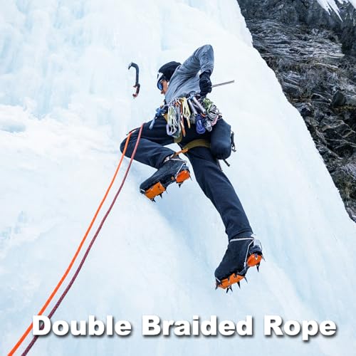 1/2 in x 100 ft Double Braid Arborist Rigging Rope, 48 Strands Polyester Bull Rope for Tree Work, Climbing, Pulling, Logging, Swing, Orange - size: 1/2inch x 100feet