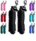 Majestic Ally Pack of 2 Solid Poly Lead Rope for Horses & Livestock – 10 Foot Long and 5/8 inch Thick - Replaceable Heavy-Duty Bolt Snap – Handmade – Soft, Broken in Feel (Black) - color: Black