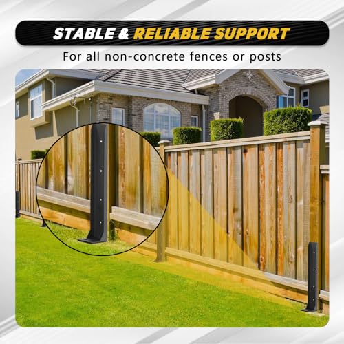 4x4 4 Pcs Fence Post Repair Kit 4x4 Separation Thicker Fence Post Anchor | Heavy Duty Thickened Fence Post Anchor Ground Stakes for Repair Tilted Broken Leaning 4x4 Wooden Posts
