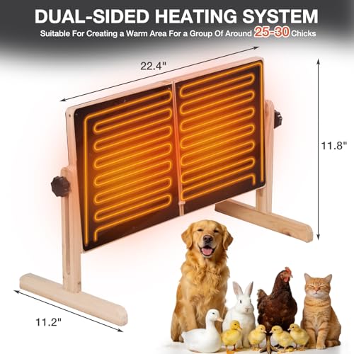 Smart Chicken Coop Heater for Chicks 200W Brooder Heater Plate with Adjustable Thermostat & Timer for Chicks, Ducks, Indoor Use, Brooder Heating Panel Safer Than Brooder Lamps for Year-Round Warming