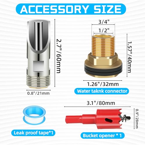4 Pack Pig Waterer Nipple Kit, Hog Water Nipples for Barrels | Automatic Pig Nipple Water Drinker, 304 Stainless Steel, 28 mm Hole Opener, PTFE Tape, Pigs and Goats - color: Coppery-4 Pcs