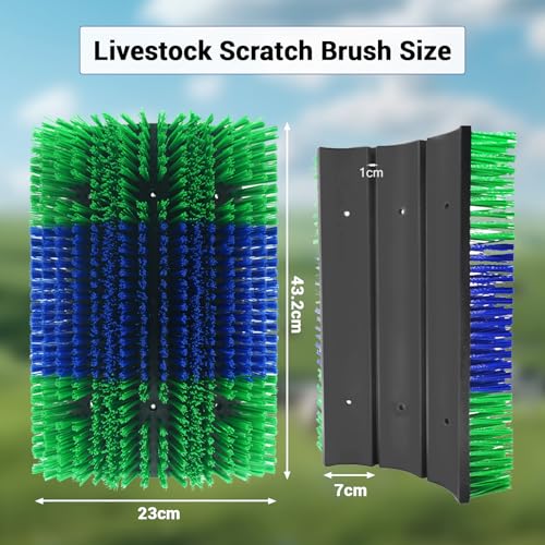 GarveeHome Livestock Scratch Brushes, Horse Scratcher Full Massage Grooming Brush Kit, Cow Brush Relieve Itching on the Back of Livestock for Horse Cow Cattle Sheep Pig Goat - color: 2pcs Blue green