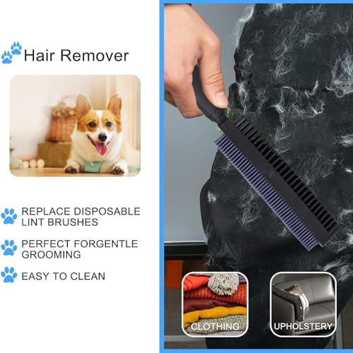 Premium Rubber Pet Hair Brush - Removes Hair from Couches & Pets' Coats B - color: black