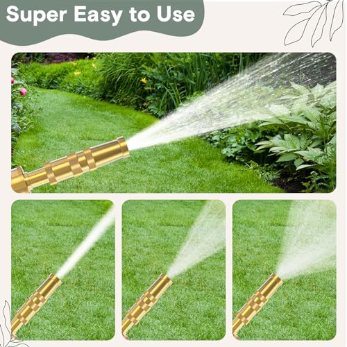 Twinkle Star Heavy-Duty Brass Adjustable Twist Hose Nozzle, 2 Pcs | 3/4” GHT Brass Garden Hose Nozzle, Adjustable Water Flow - color: *Nozzle Twist