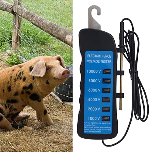 Electric Fence Voltage Meter, Digital Tester for Livestock | Farm Equipment Testing, Range 1000V-10000V, Husbandry Checker, Pasture Charger Monitor