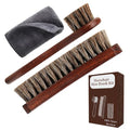 3-Piece 100% Horse Hair Shoe Brush Kit for Leather Care – Professional Dauber Applicators and Polishing Brushes with Cleaning Cloth for Leather Shoes, Boots, Bags, Jackets & Car Detailing