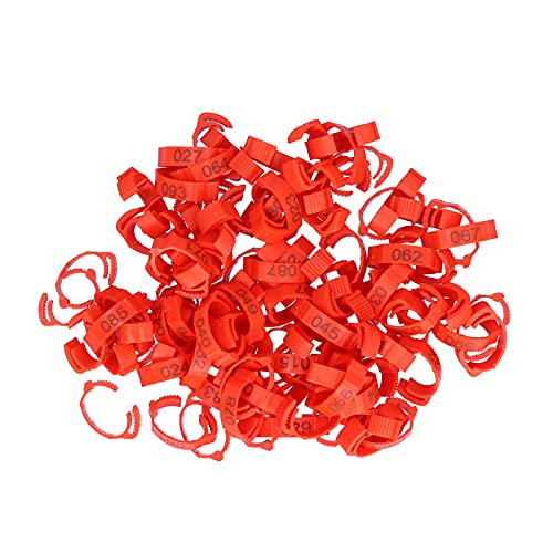 Poultry Leg Bands Clip On Numbers Foot Rings 100 PCS Bag Chicken Supplies