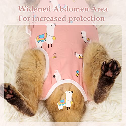 ANWA 2 Pack Cat Recovery Suit - Breathable Cat Onesie for Cats After Surgery Female, Kitten Surgery Recovery Suit Female Abdominal Wounds - color: Alpaca + Kitten, size: Medium
