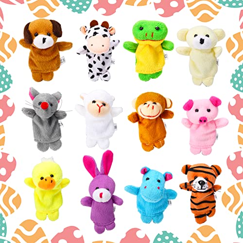 12pcs Easter Eggs Filled with Finger Puppets | for Easter Basket Stuffers, Easter Eggs Hunt, Easter Party Favor, Easter Gift for Kids - style: 12pcs