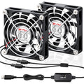 Wathai 2PCS 80mm x 15mm Small USB Cooling Fan 5V 2 in 1 for DIY Cooling | 8015 USB Fan for AV Receiver Flat Panel Xbox DVR PS4 PS5 Router TV Box Computer Cabinet Cooler - size: 80x15mm (5V)