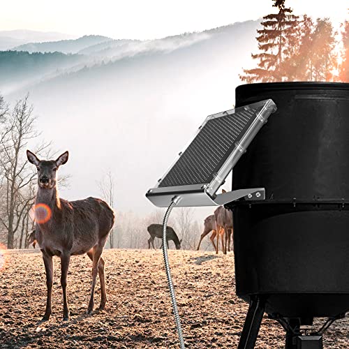 POWOXI 6V 1.5W Deer Feeder Solar Panel Waterproof with Bracket & Clip | Outdoor for Deer Feeder | 95% Clear PC Panel | Fast 6V Charge | IP65 Waterproof | Stainless Bracket & Alligator Clip - size: 6 volt