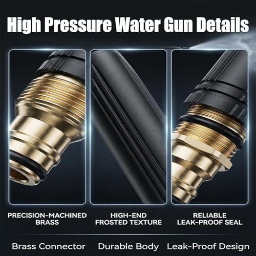 2PCS Home High pressure Car Wash Water Gun, Adjustable High Pressure Jet Sweeper Spray Nozzle with Leak-Proof Design，Applicable to Garden high Pressure hose Nozzle for Car Wash, Lawn, Patio Cleaning
