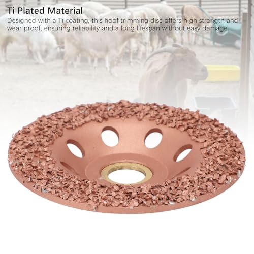 Hoof Trimming Disc, 3.94in HL Q7DMP Ti Plated Hoof Trimming Tool Hoof Trimming Grinding Wheel, Hooves Repair Tool Replacement Disc for Goats, Horses, Sheep, Pigs, Cattle