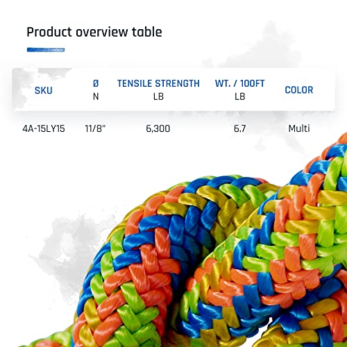 Pelican Rope 24-Strand 11.8 mm Arborist-Pro™ Rope – High Tensile Strength – Lightweight – Made in USA - color: Viper, size: 120 ft