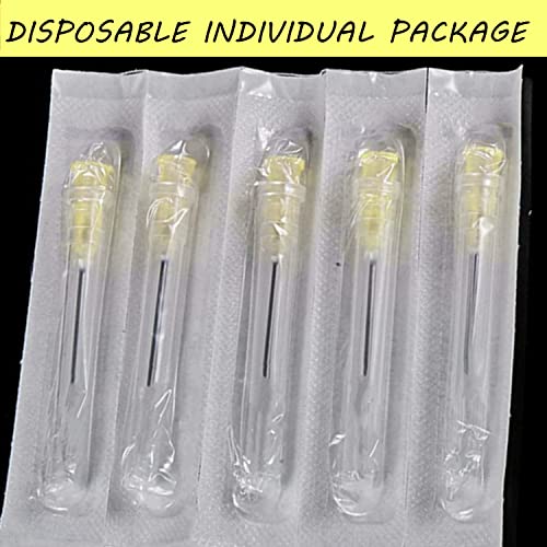 100 Pack 30Ga 1/2 Inch Stainless Steel Dispensing Lab Tools Accessories for Scientific Labs, Measuring and Refilling, Individually Wrapped - size: 30G 1/2 inch