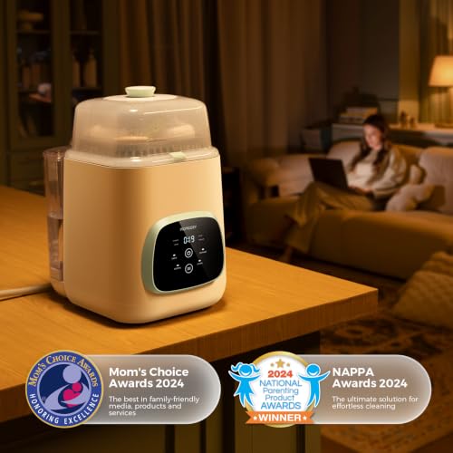 Momcozy KleanPal Pro All-in-One Bottle Washer, Sterilizer & Dryer - Matte | New Matte White Design, 26 Powerful Spray Jets, 9 Cleaning Modes, 72 Hours Storage, built for new parents' everyday feeding - color: Matte White