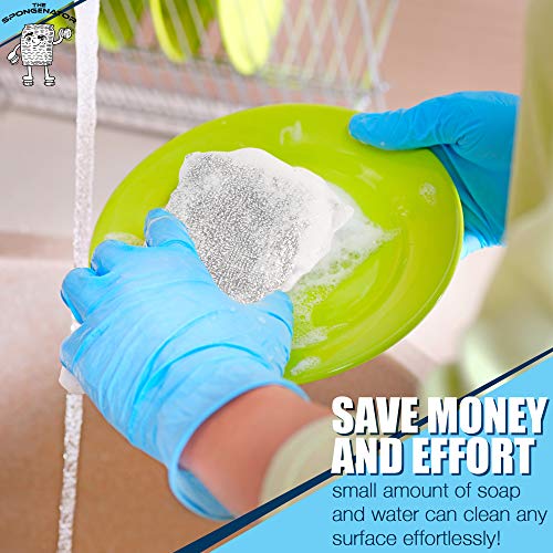 Kitchen Sponges for Dishes, Scouring Pads Non Scratch Scrubbers | Multi-surface non-metal dish scouring scrubbers for fast cleaning; heavy duty, non-scratch scrubbing sponges - size: 12 Count (Pack of 1)